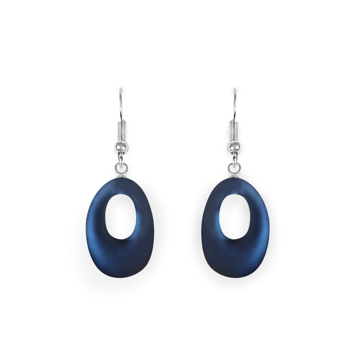 Pacific Hollow Nuggets Matte Fish Hook Earrings | The Jewellery Stop