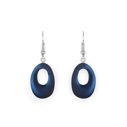 Pacific Hollow Nuggets Matte Fish Hook Earrings | The Jewellery Stop