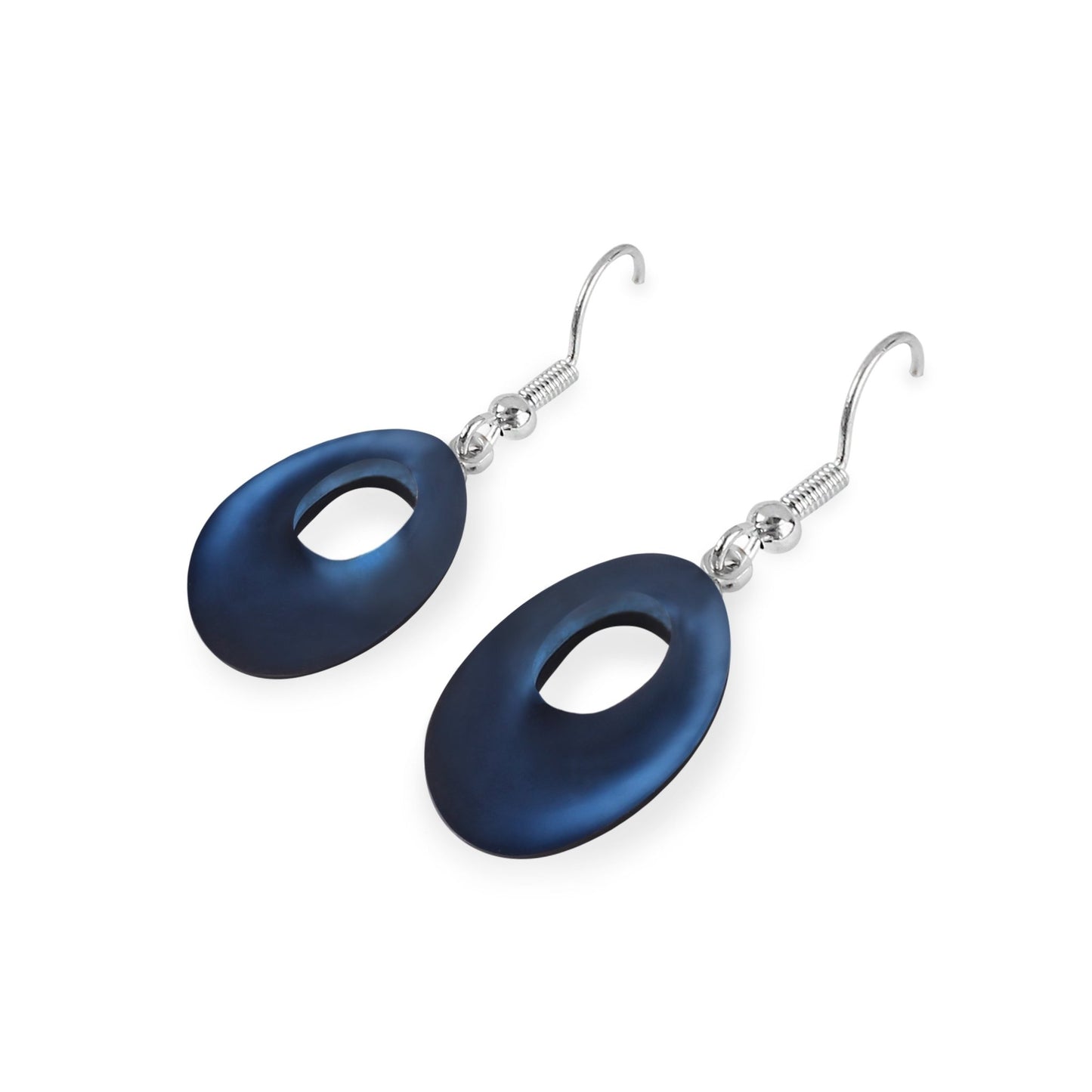 Pacific Hollow Nuggets Matte Fish Hook Earrings | The Jewellery Stop