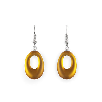 Palomino Hollow Nuggets Matte Fish Hook Earrings | The Jewellery Stop
