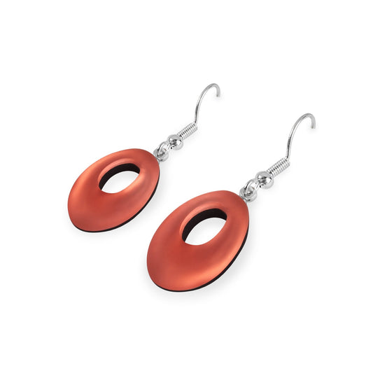 Peach Hollow Nuggets Matte Fish Hook Earrings | The Jewellery Stop