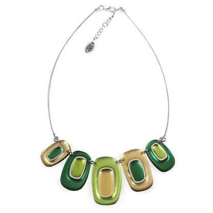 Kiwi Retro Ovals Matte Necklace | The Jewellery Stop