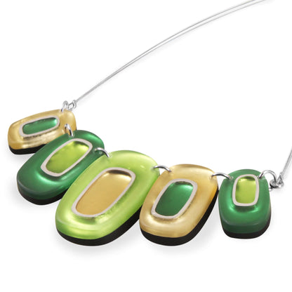 Kiwi Retro Ovals Matte Necklace | The Jewellery Stop