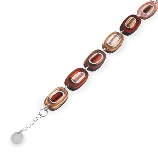 Nougat Retro Ovals Matte Bracelet | The Jewellery Stop
