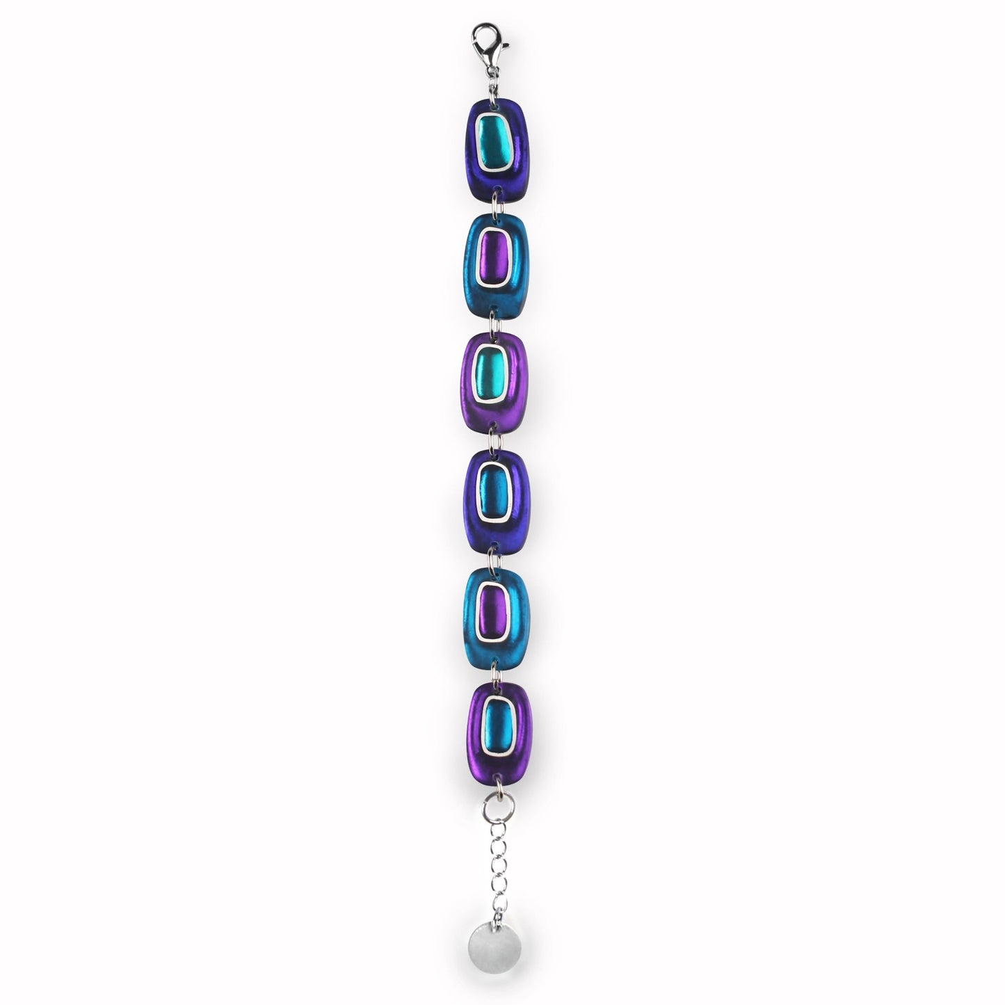 Peacock Retro Ovals Matte Bracelet | The Jewellery Stop