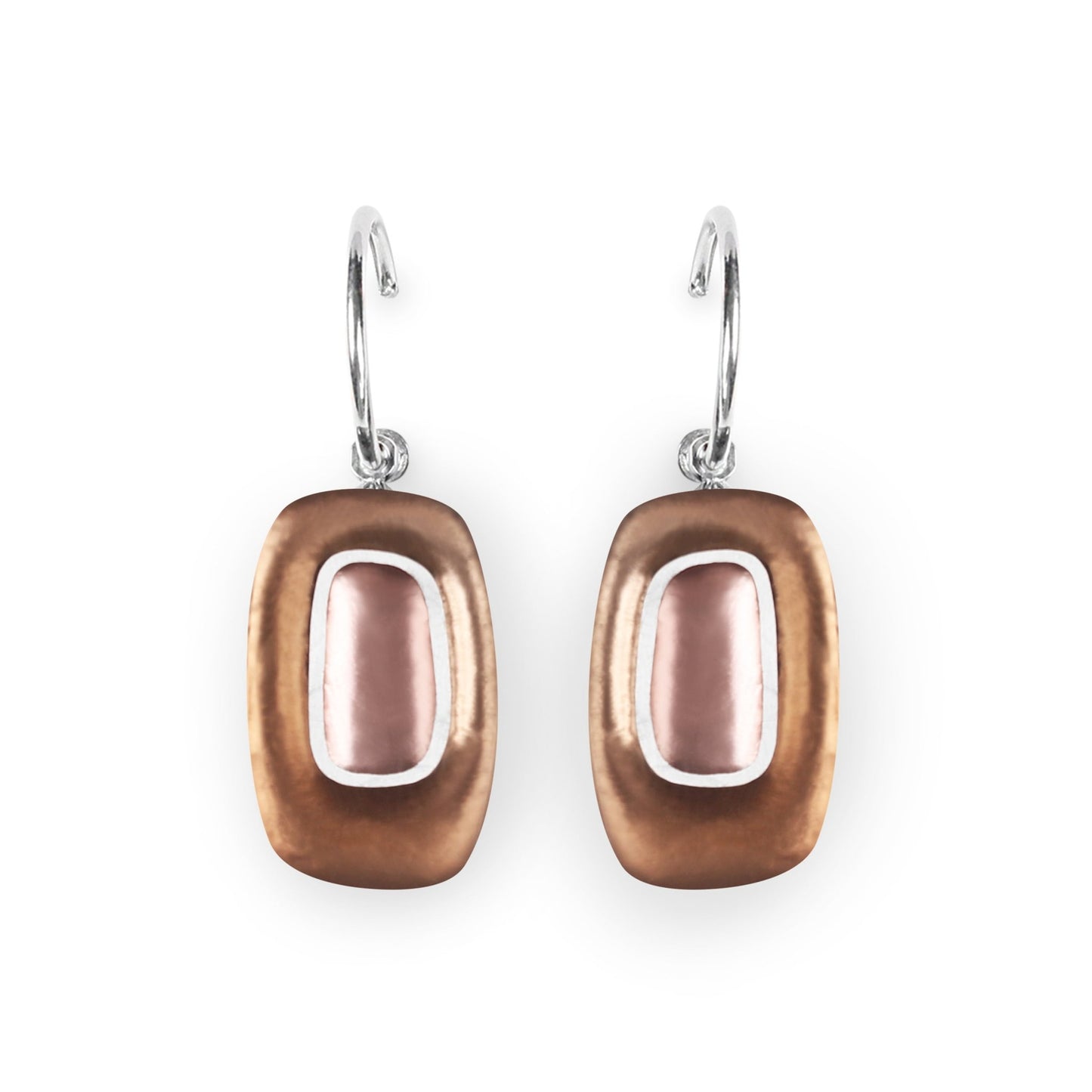 Nougat Retro Ovals Matte Creole Earrings | The Jewellery Stop