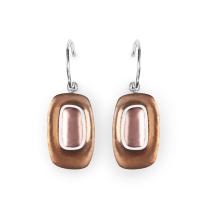 Nougat Retro Ovals Matte Creole Earrings | The Jewellery Stop