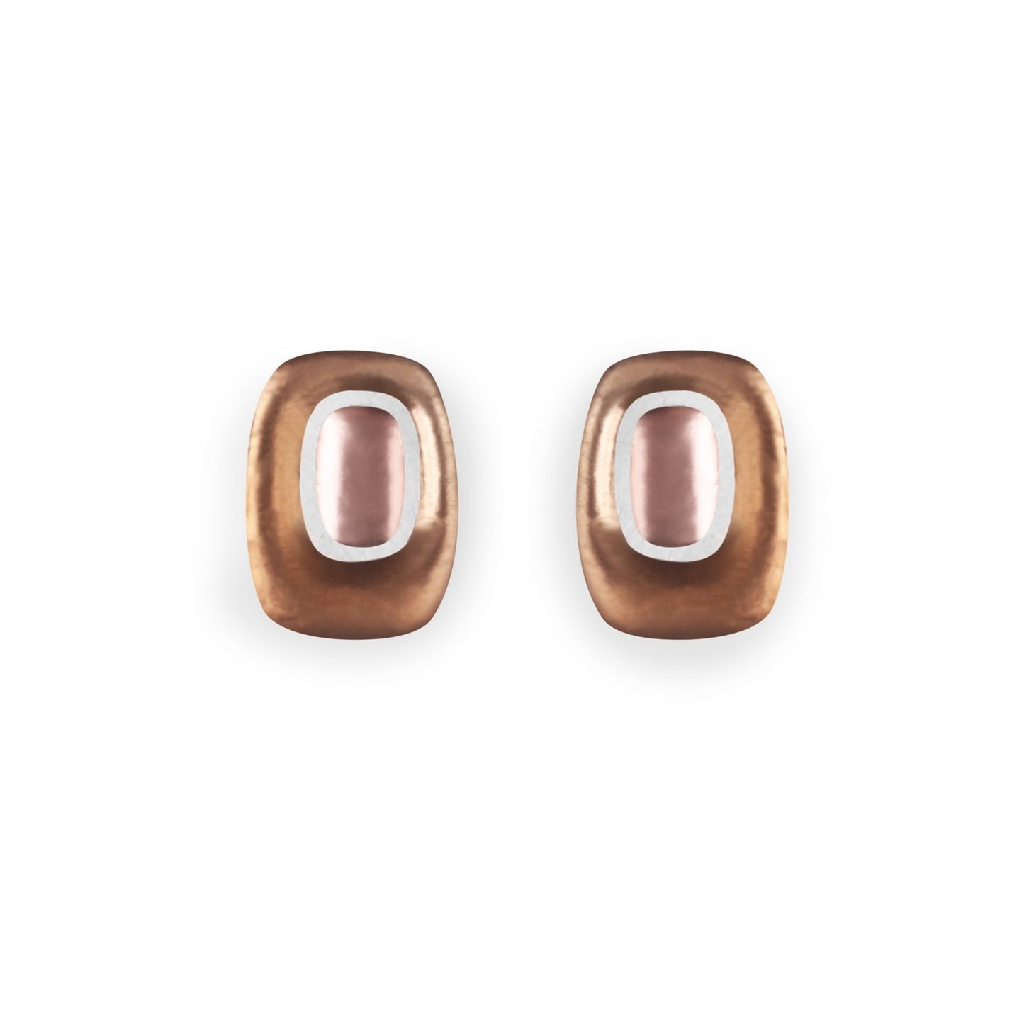 Nougat Retro Ovals Matte Stud Earrings | The Jewellery Stop