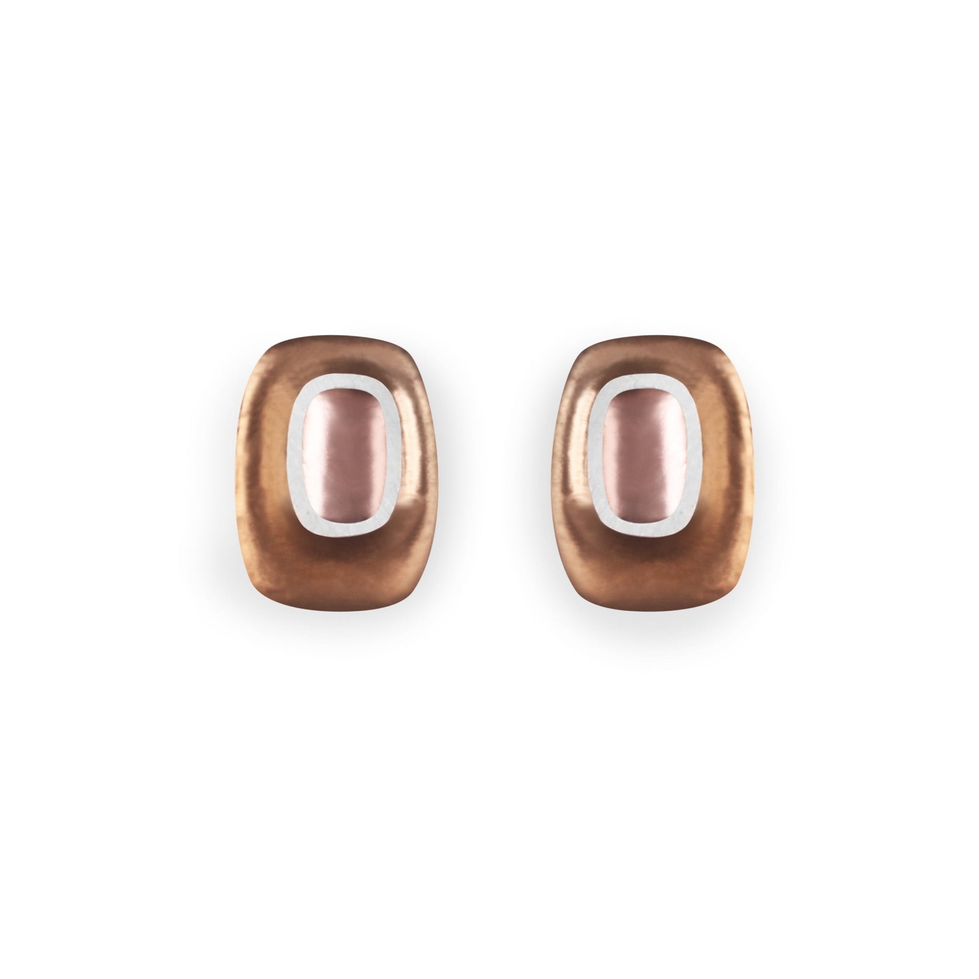Nougat Retro Ovals Matte Stud Earrings | The Jewellery Stop