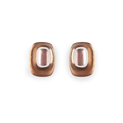 Nougat Retro Ovals Matte Stud Earrings | The Jewellery Stop