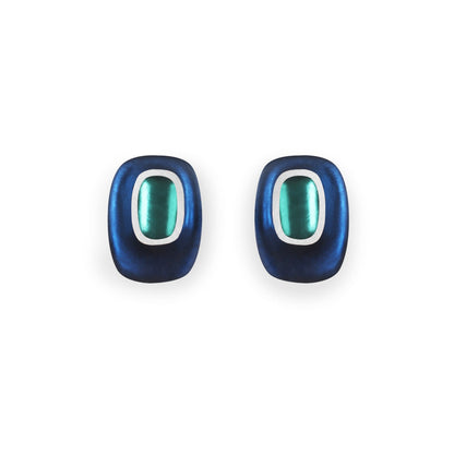 Pacific Retro Ovals Matte Stud Earrings | The Jewellery Stop