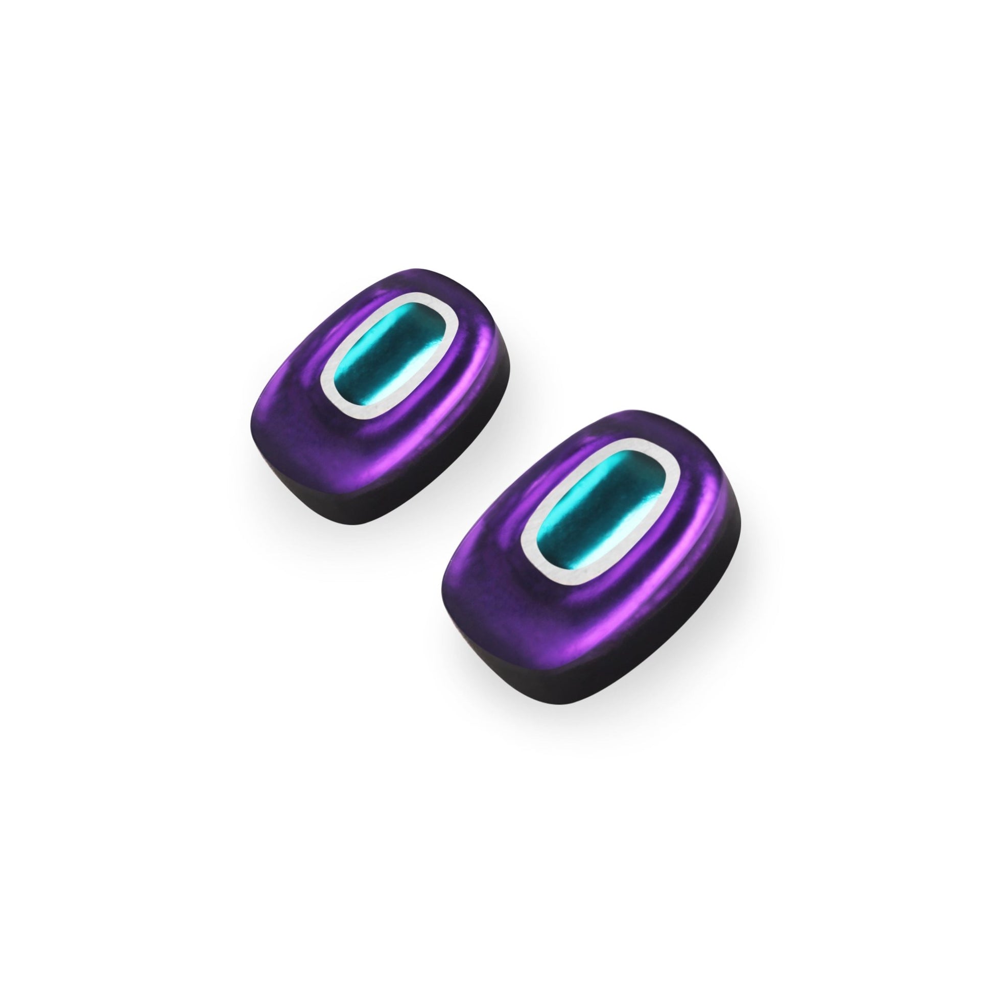 Peacock Retro Ovals Matte Stud Earrings | The Jewellery Stop