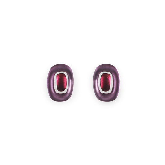 Rainbow Retro Ovals Matte Stud Earrings | The Jewellery Stop