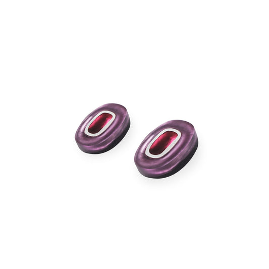 Rainbow Retro Ovals Matte Stud Earrings | The Jewellery Stop