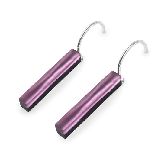 Rainbow Square Sticks Matte Creole Earrings | The Jewellery Stop