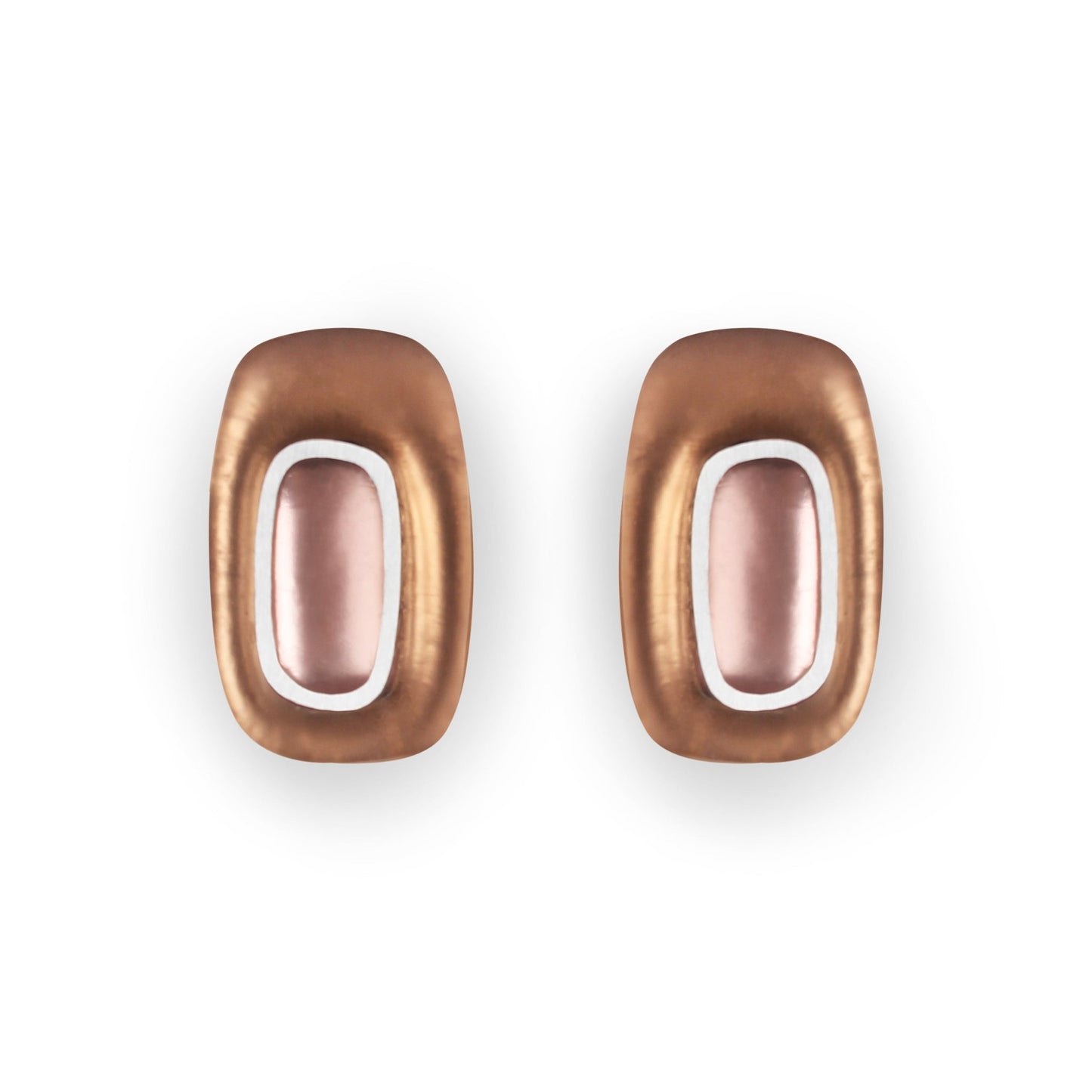 Nougat Retro Ovals Matte Clip Earrings | The Jewellery Stop