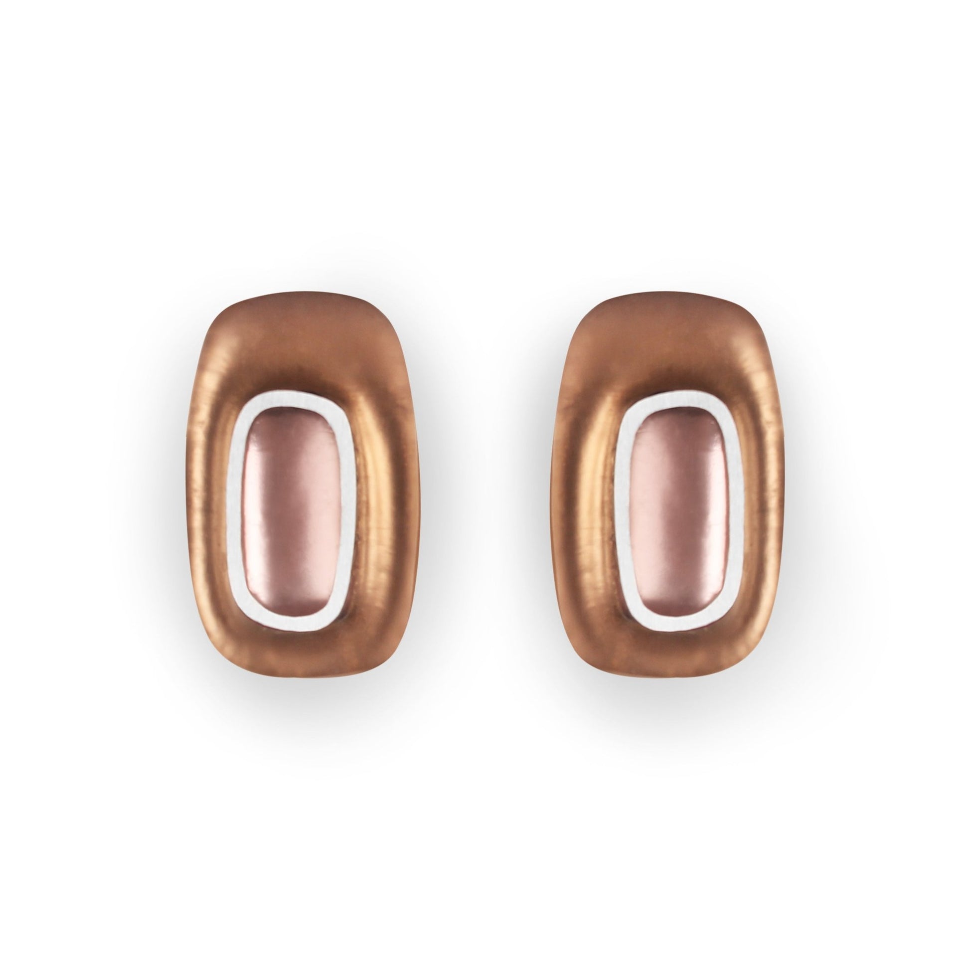 Nougat Retro Ovals Matte Clip Earrings | The Jewellery Stop