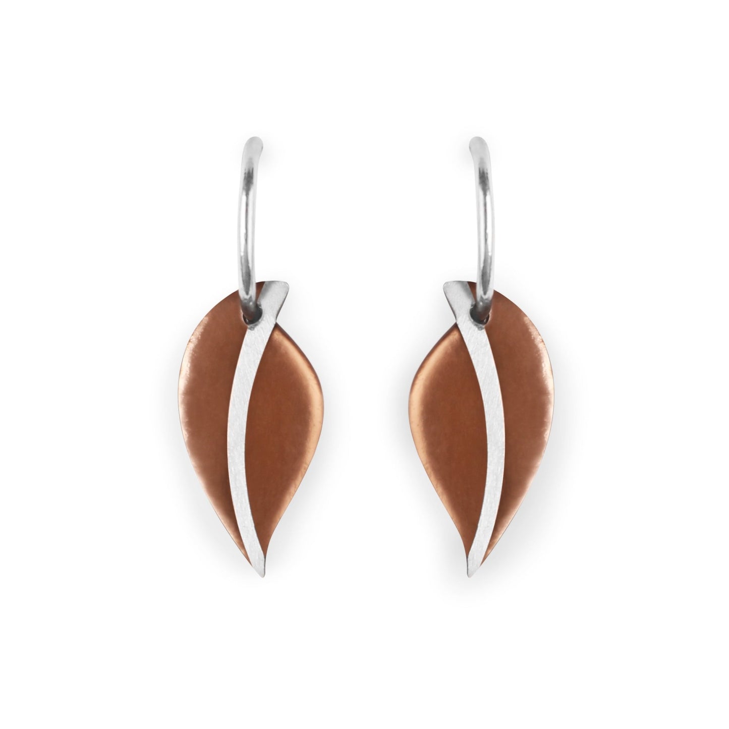 Nougat Leaf Matte Creole Earrings | The Jewellery Stop