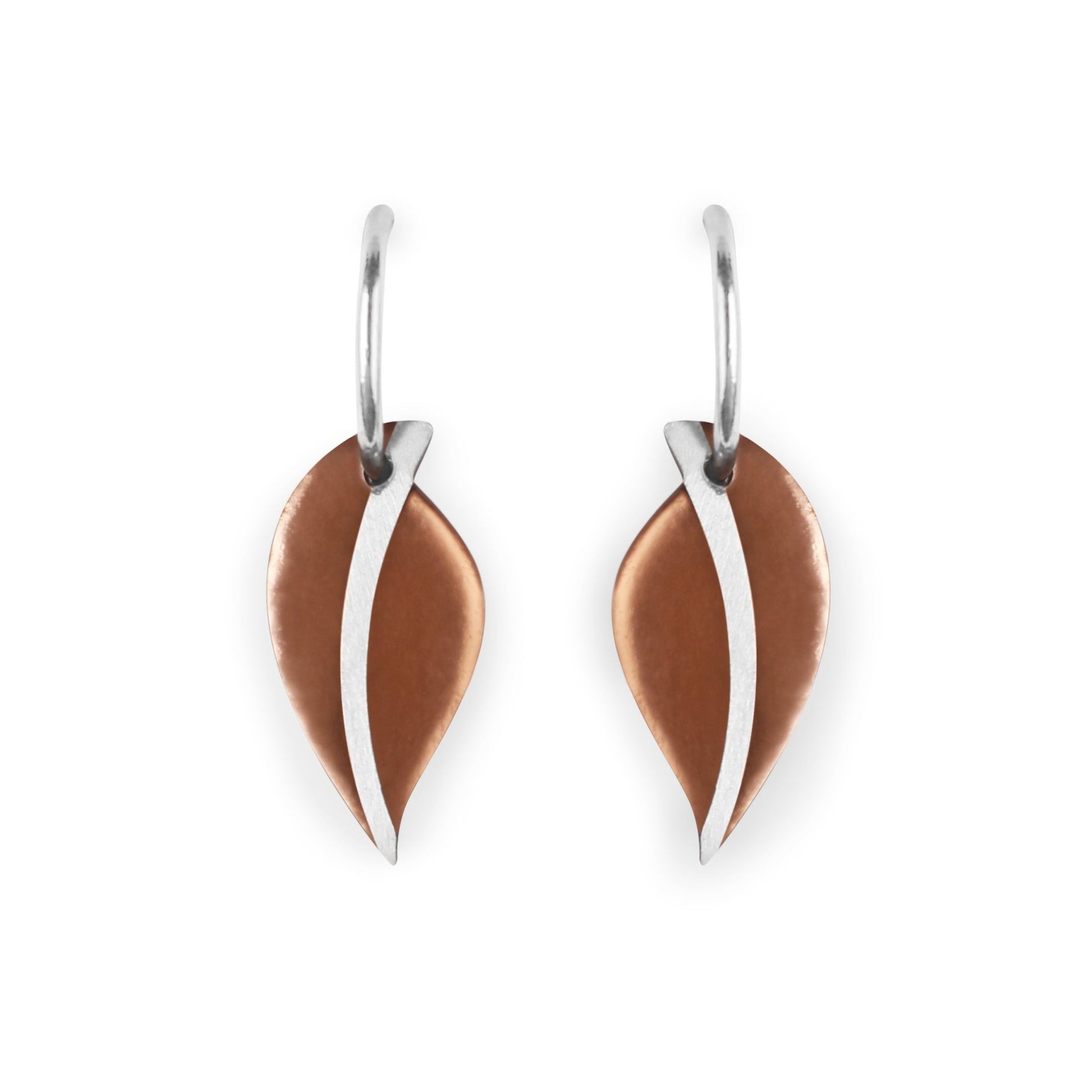Nougat Leaf Matte Creole Earrings | The Jewellery Stop