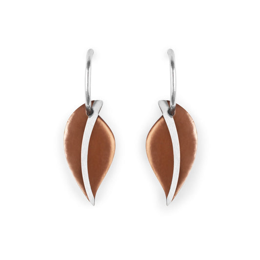 Nougat Leaf Matte Creole Earrings | The Jewellery Stop