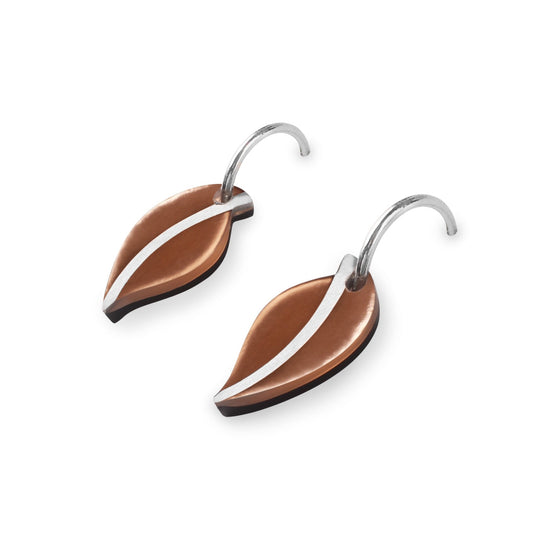 Nougat Leaf Matte Creole Earrings | The Jewellery Stop