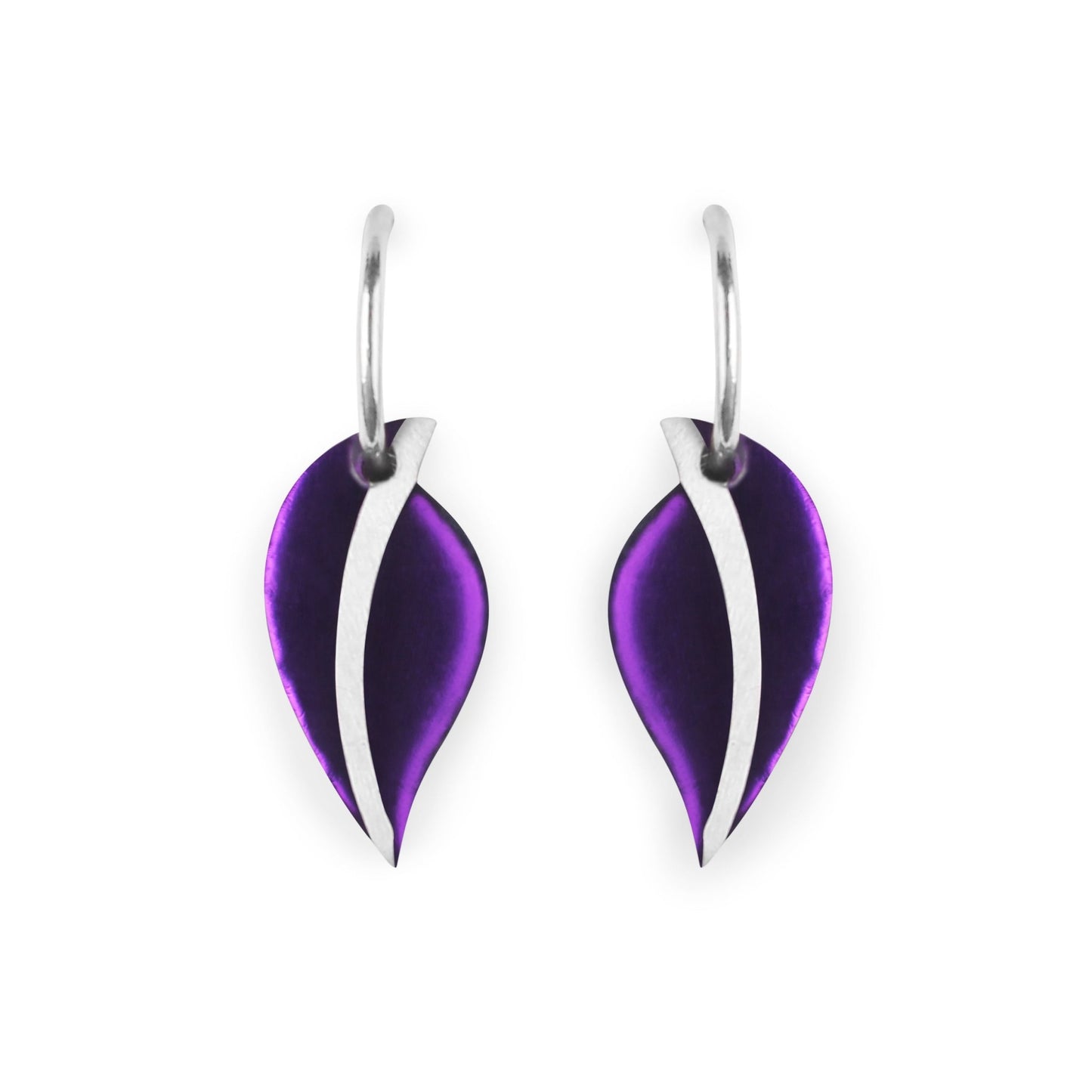 Peacock Leaf Matte Creole Earrings | The Jewellery Stop