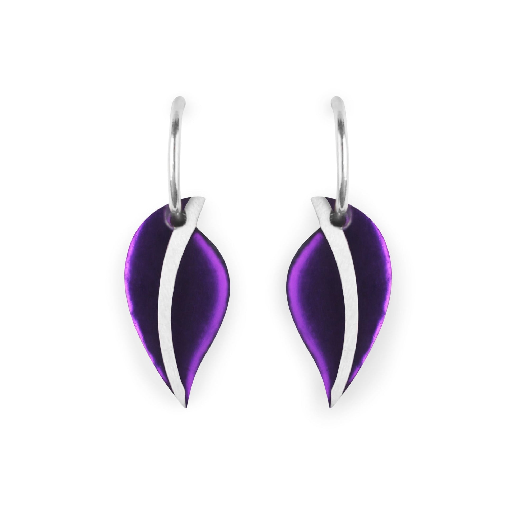 Peacock Leaf Matte Creole Earrings | The Jewellery Stop