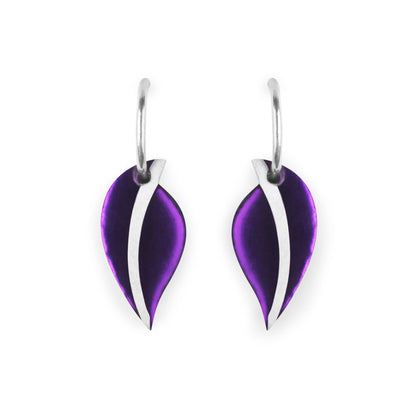 Peacock Leaf Matte Creole Earrings | The Jewellery Stop