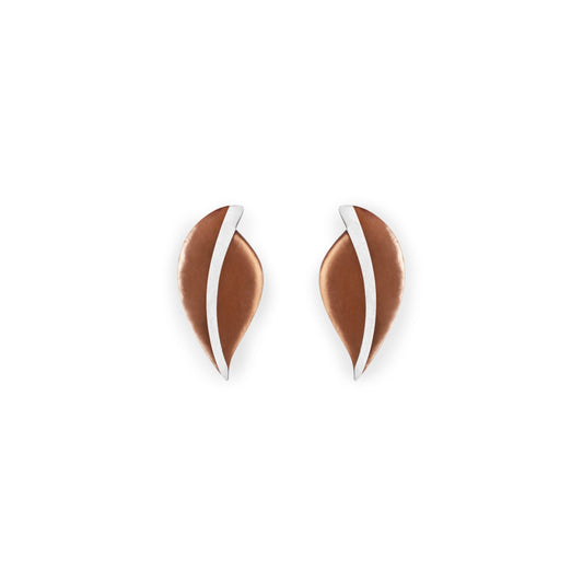 Nougat Leaf Matte Stud Earrings | The Jewellery Stop