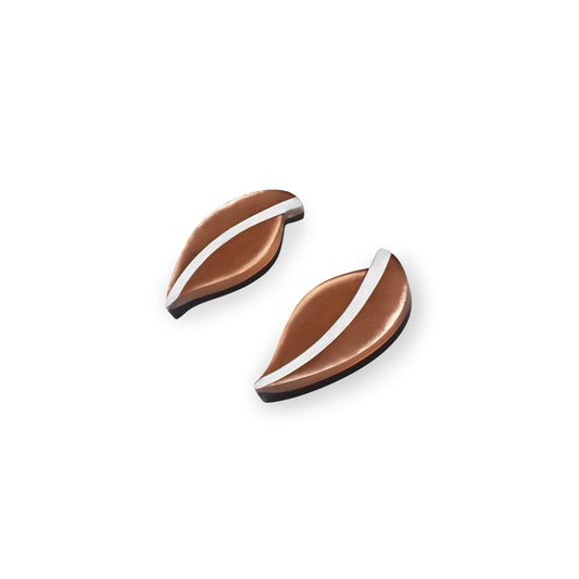 Nougat Leaf Matte Stud Earrings | The Jewellery Stop