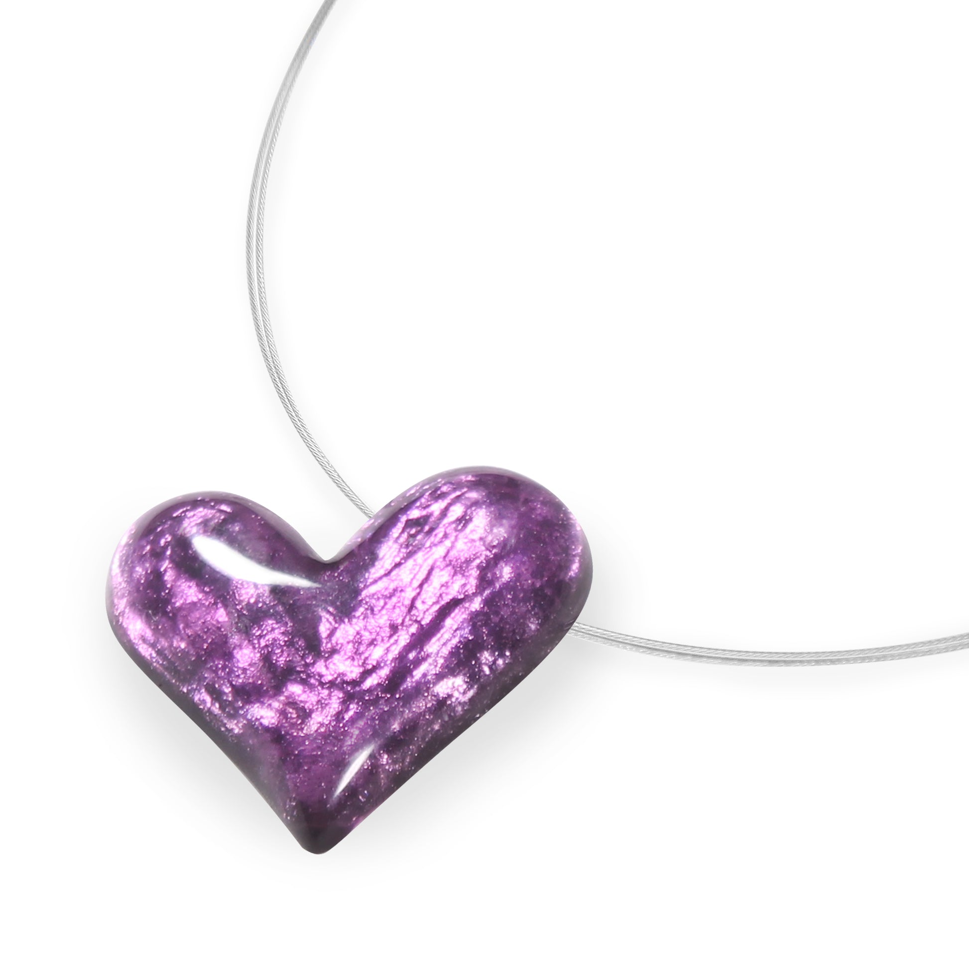 Purple Antique Heart Shiny Pendant