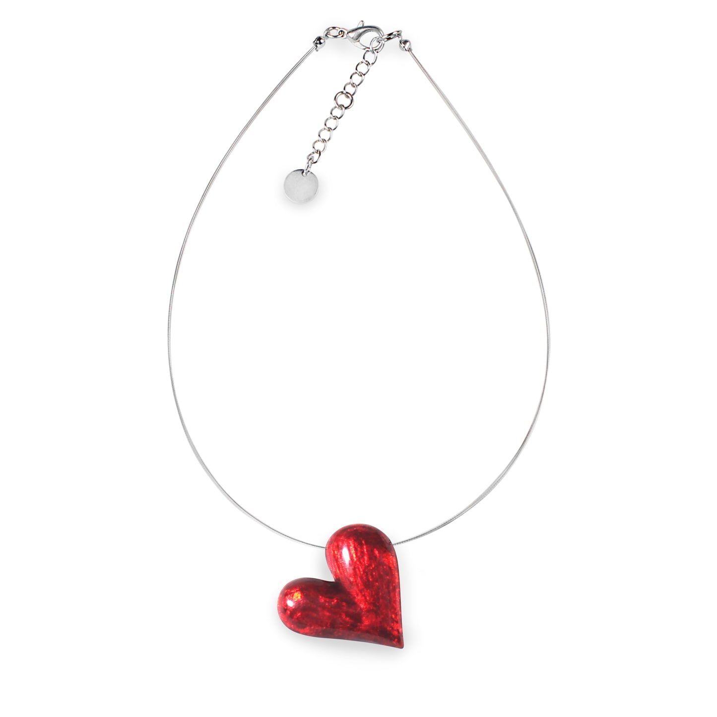 Red Antique Heart Shiny Pendant