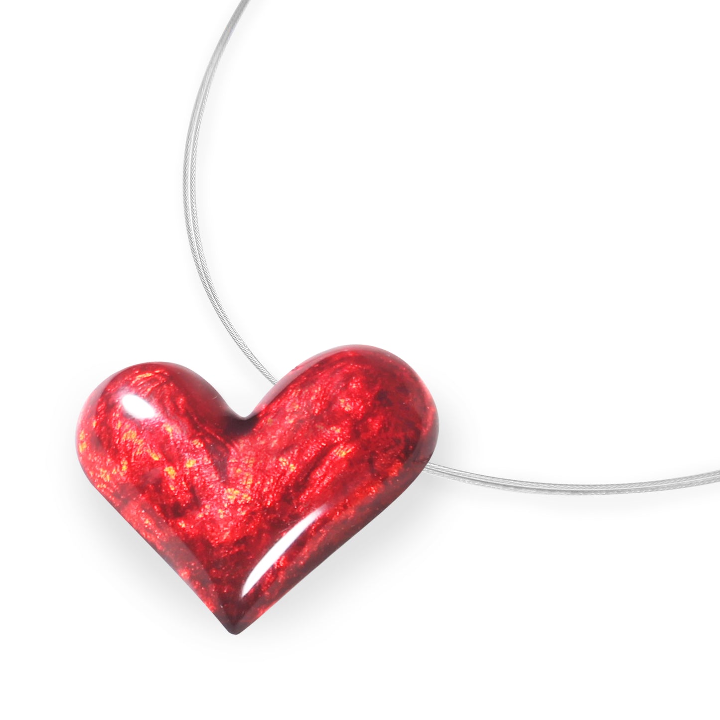 Red Antique Heart Shiny Pendant