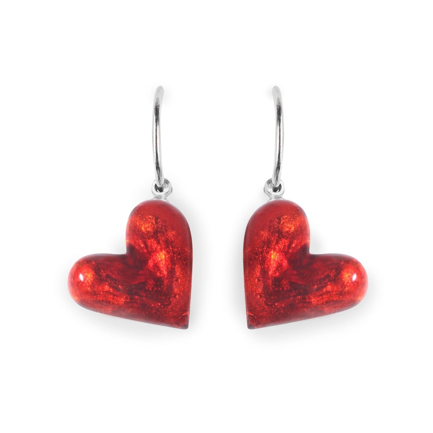 Red Antique Heart Shiny Creole Earrings | The Jewellery Stop
