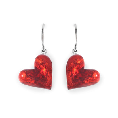 Red Antique Heart Shiny Creole Earrings | The Jewellery Stop