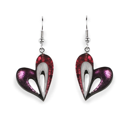 Rio Heart Loop Shiny Fish Hook Earrings | The Jewellery Stop