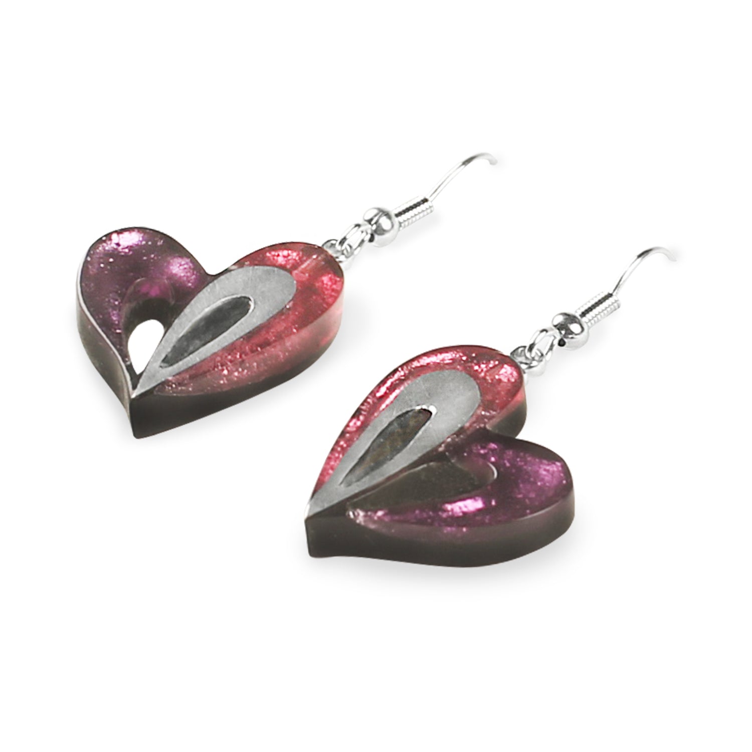 Rio Heart Loop Shiny Fish Hook Earrings | The Jewellery Stop