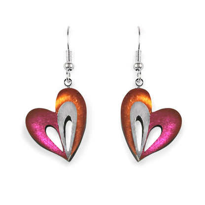 Sherbet Heart Loop Shiny Fish Hook Earrings | The Jewellery Stop