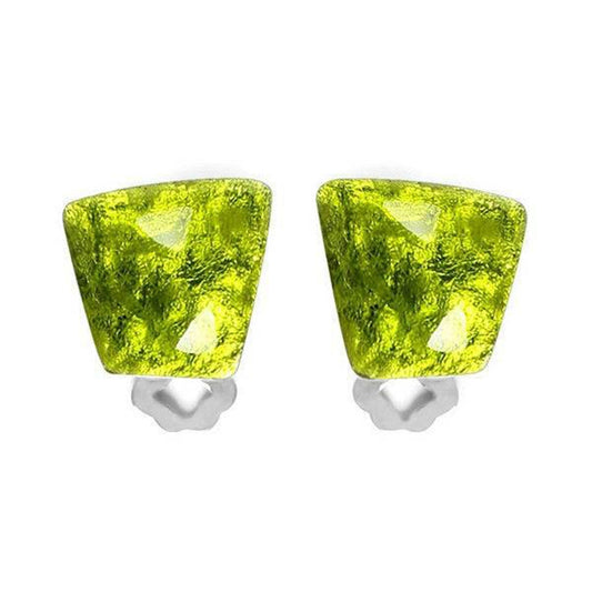 Peridot Cleopatra Shiny Clip Earrings | The Jewellery Stop