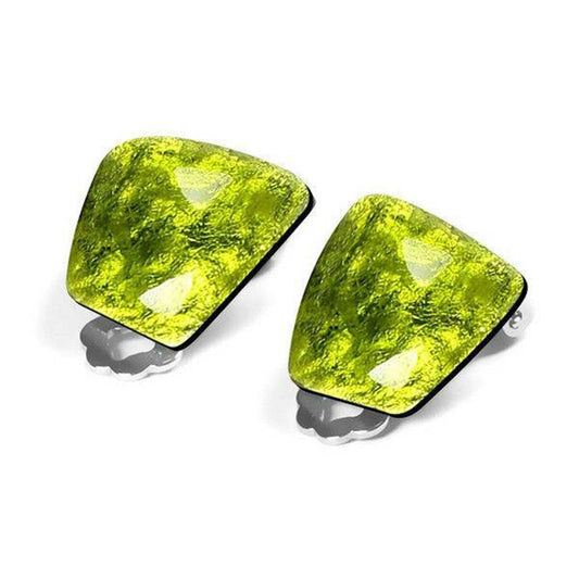 Peridot Cleopatra Shiny Clip Earrings | The Jewellery Stop