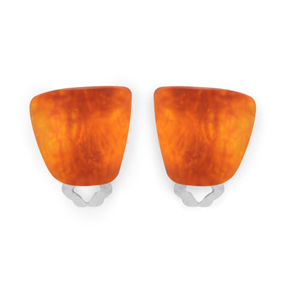 Orange Cleopatra Matte Clip Earrings | The Jewellery Stop