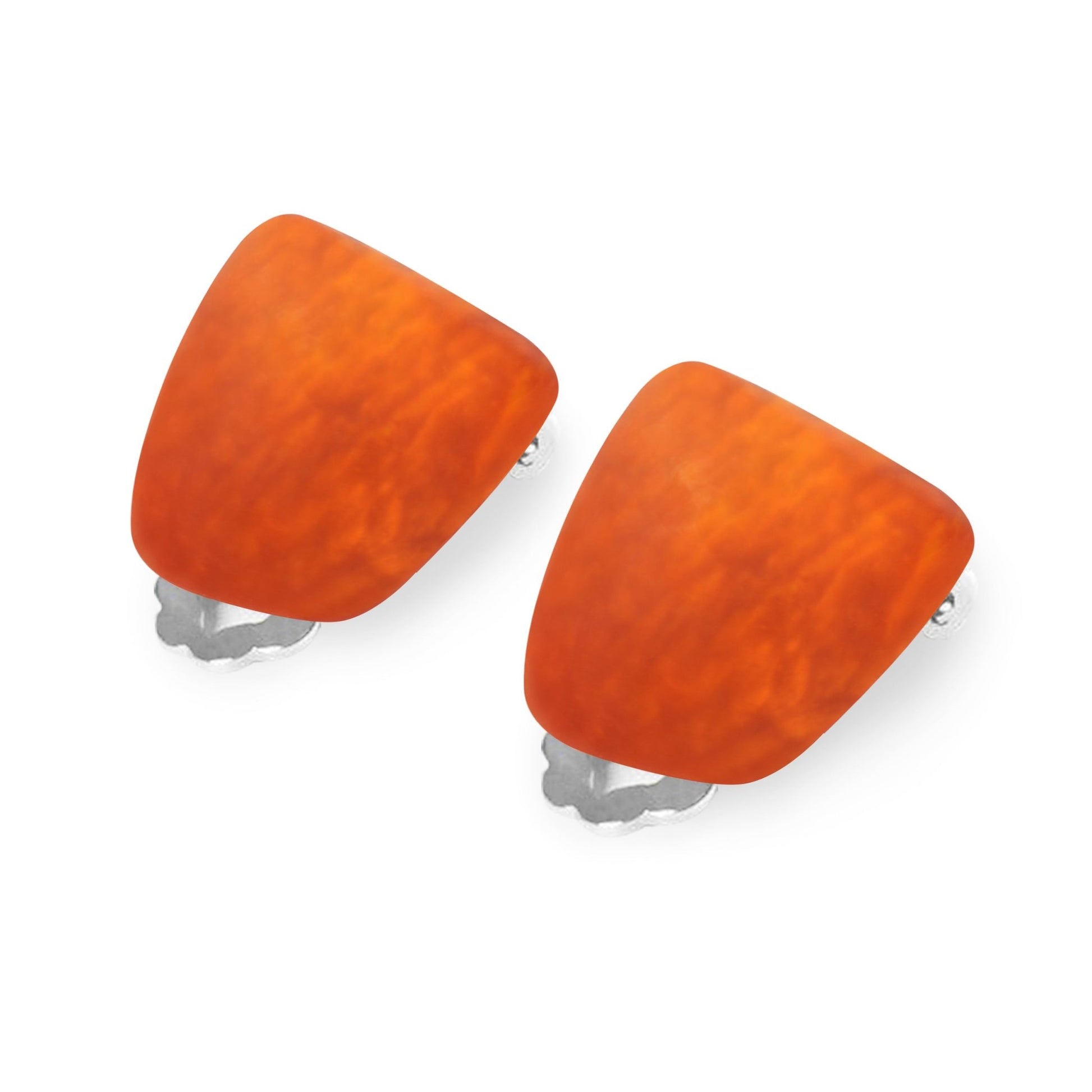 Orange Cleopatra Matte Clip Earrings | The Jewellery Stop