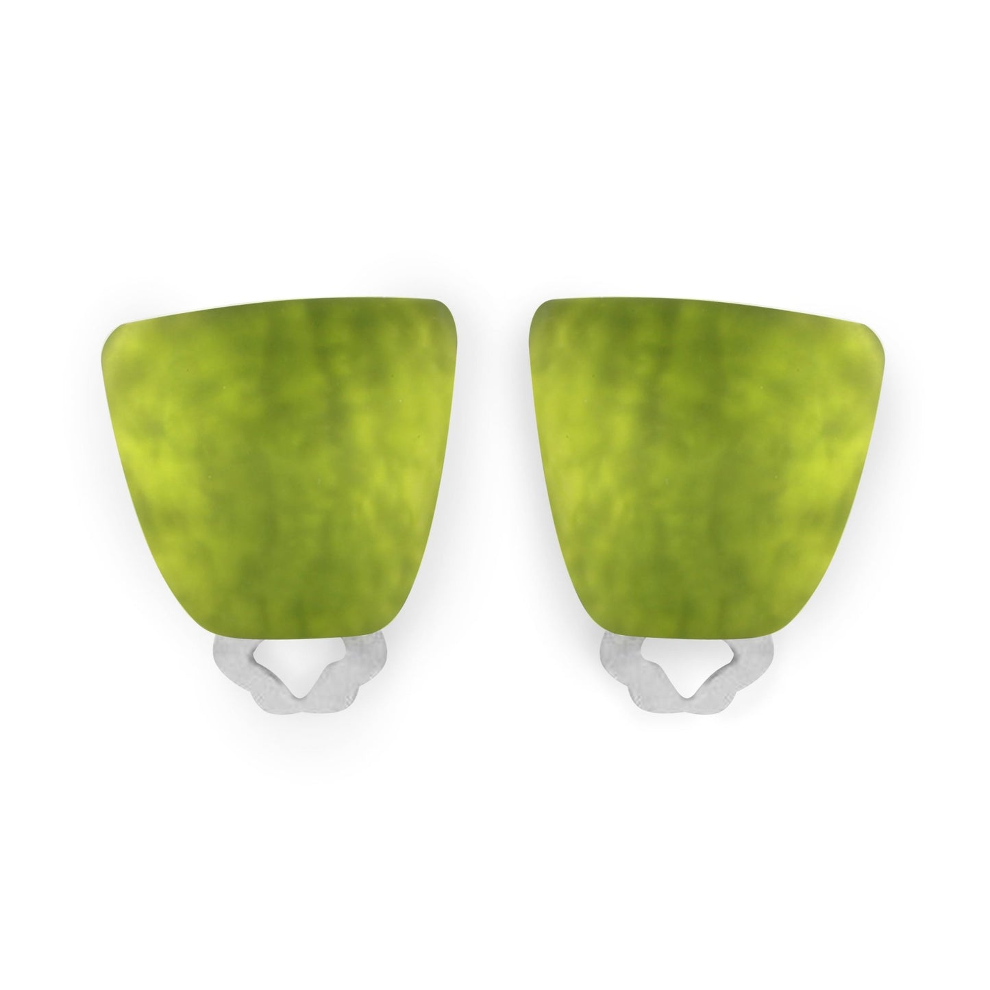 Peridot Cleopatra Matte Clip Earrings | The Jewellery Stop