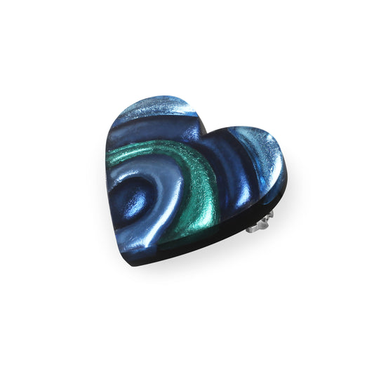 Pacific Heart Swirl Shiny Brooch