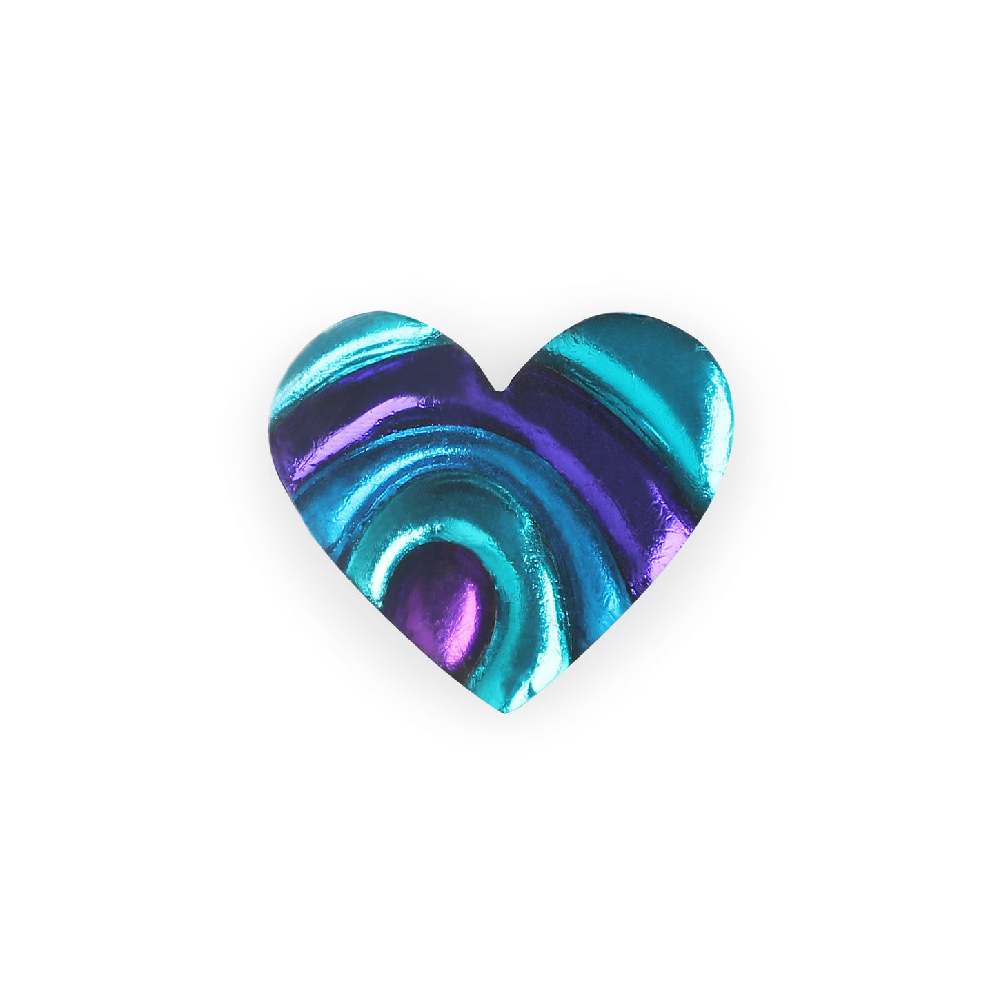 Peacock Heart Swirl Shiny Brooch