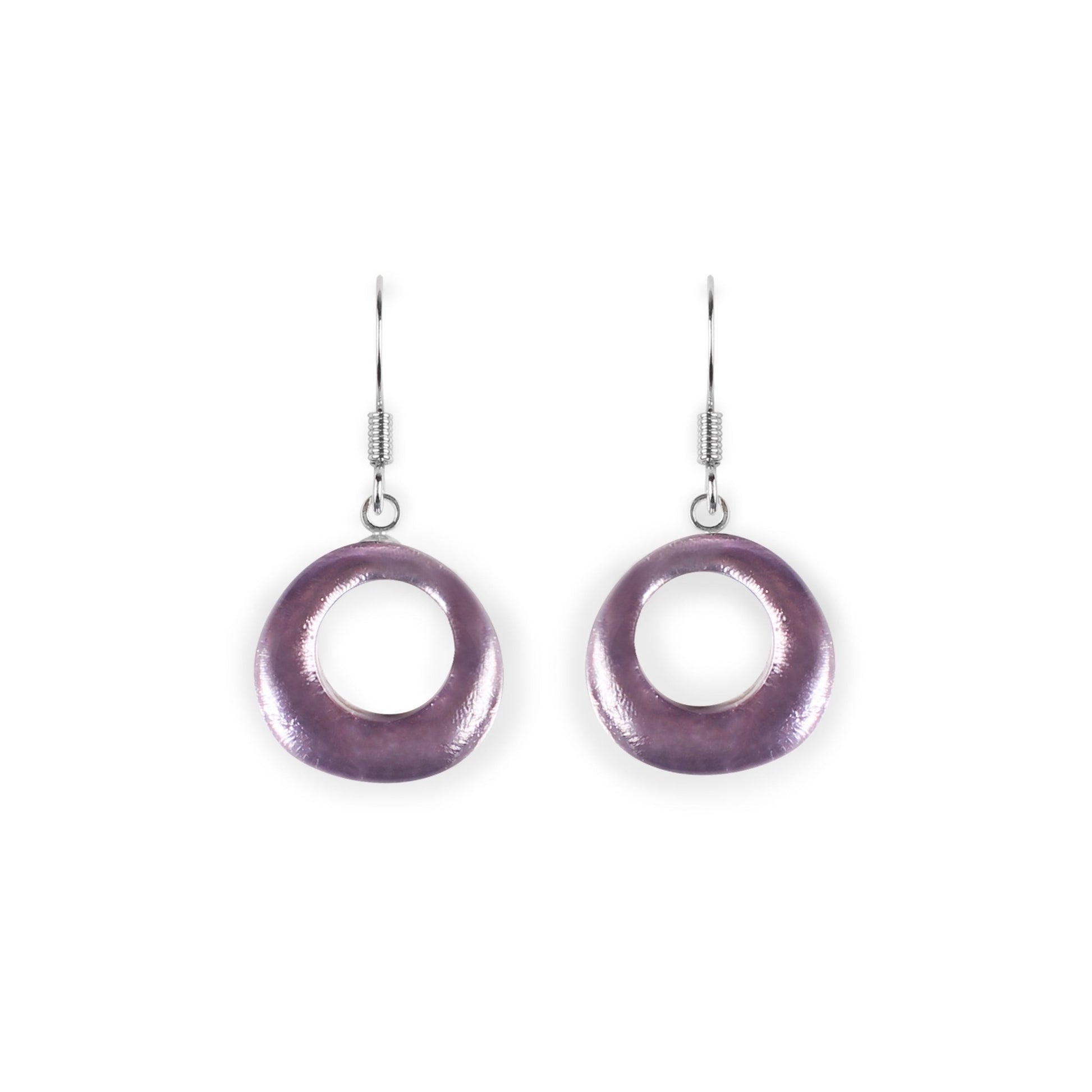 Sherbet Hollow Circles Shiny Fish Hook Earrings | The Jewellery Stop