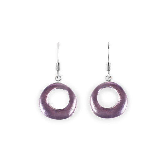 Sherbet Hollow Circles Shiny Fish Hook Earrings | The Jewellery Stop