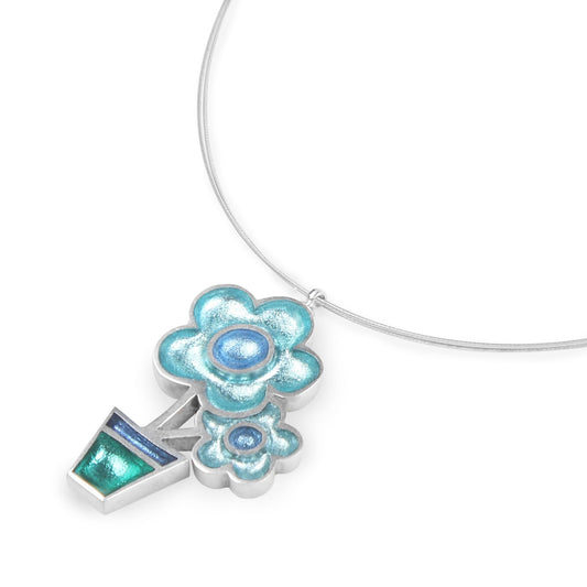 Mediterranean Flower Pot Shiny Pendant | The Jewellery Stop
