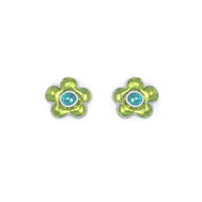 Caribbean Flower Pot Shiny Stud Earrings | The Jewellery Stop