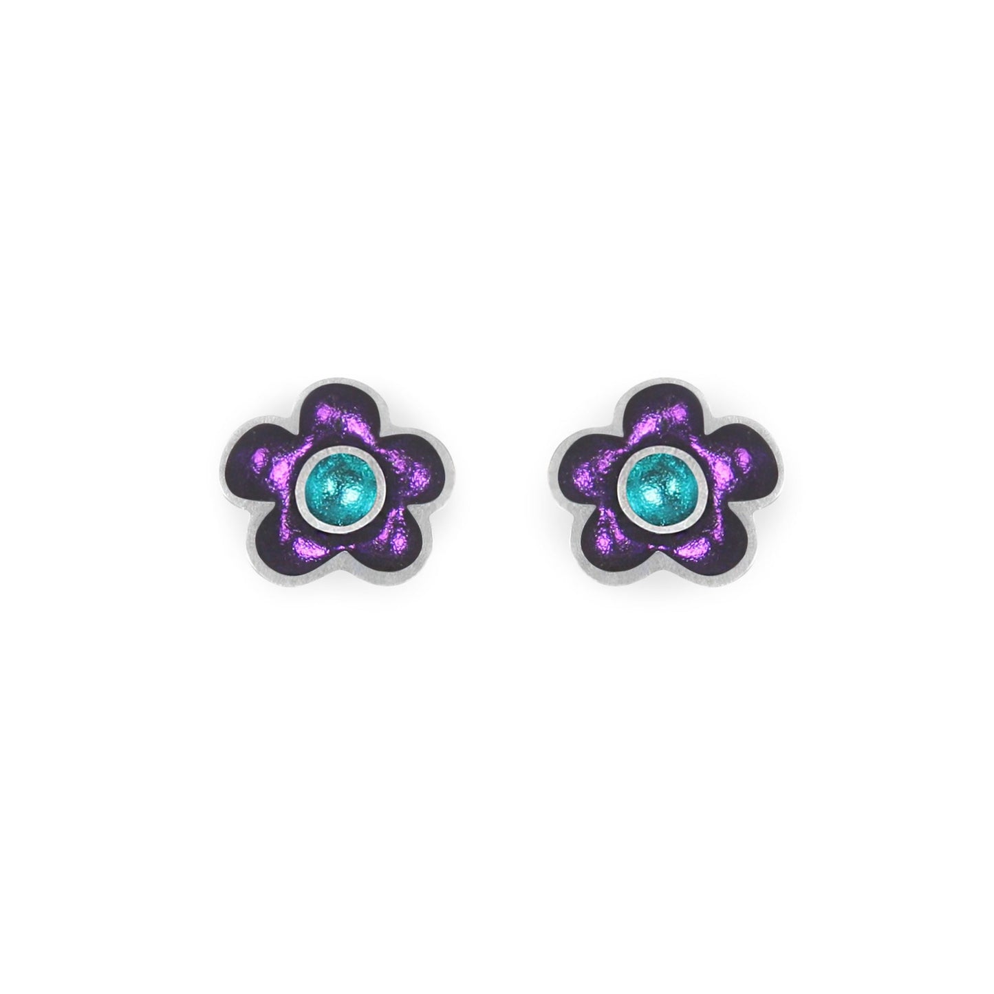 Peacock Flower Pot Shiny Stud Earrings | The Jewellery Stop